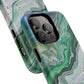 Marbled Tough iPhone Case, Magnetic Protector, Stylish Tech Accessory, Durable iPhone Cover, Unique Gift Idea