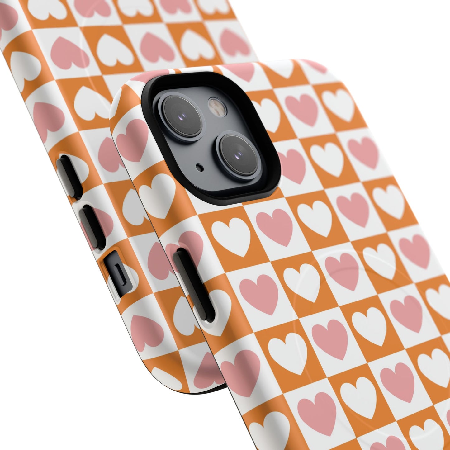 Heart Pattern Magnetic iPhone Case, Valentine Gift, Cute iPhone Accessory, Durable Case for Lovers, Custom iPhone Skin, Sweetheart Case