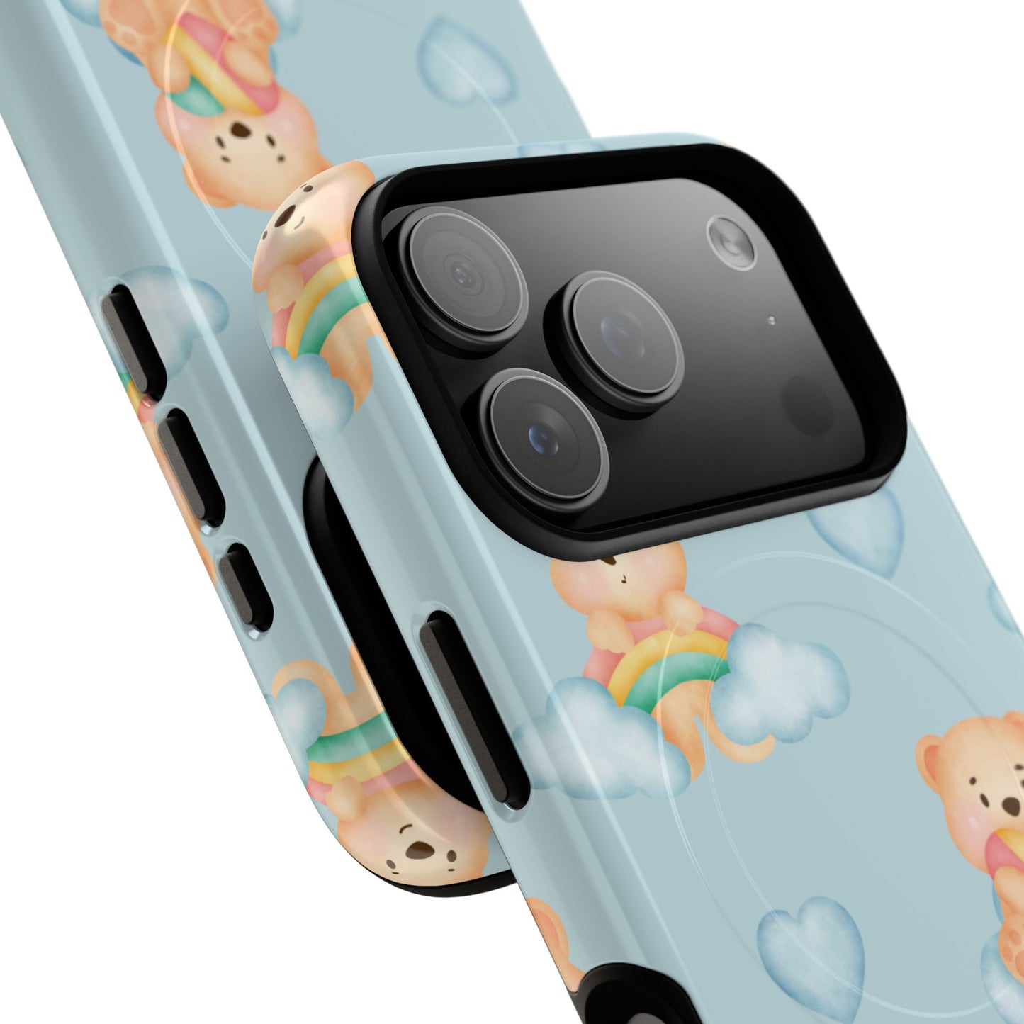 Cute Bear Magnetic iPhone Case, Kid-Friendly iPhone Cover, Stylish Cell Accessory, Gift for Kids, Durable Design for Any Occasion