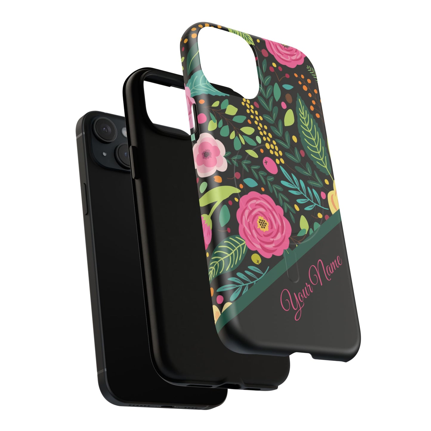 Personalized Floral Fantasy Tough Magnetic iPhone Cases- a Gift for Gardeners, Mother's Day, Birthday Gift, Anniversary Gift, Presents