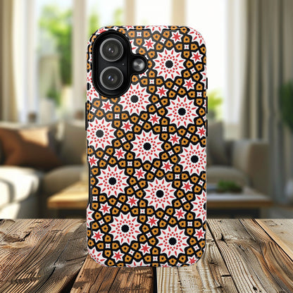 Bohemian Patterned Tough Magnetic Cases, Unique Phone Protection, Stylish Phone Cover, Gift for Trendsetters, Vibrant Designs