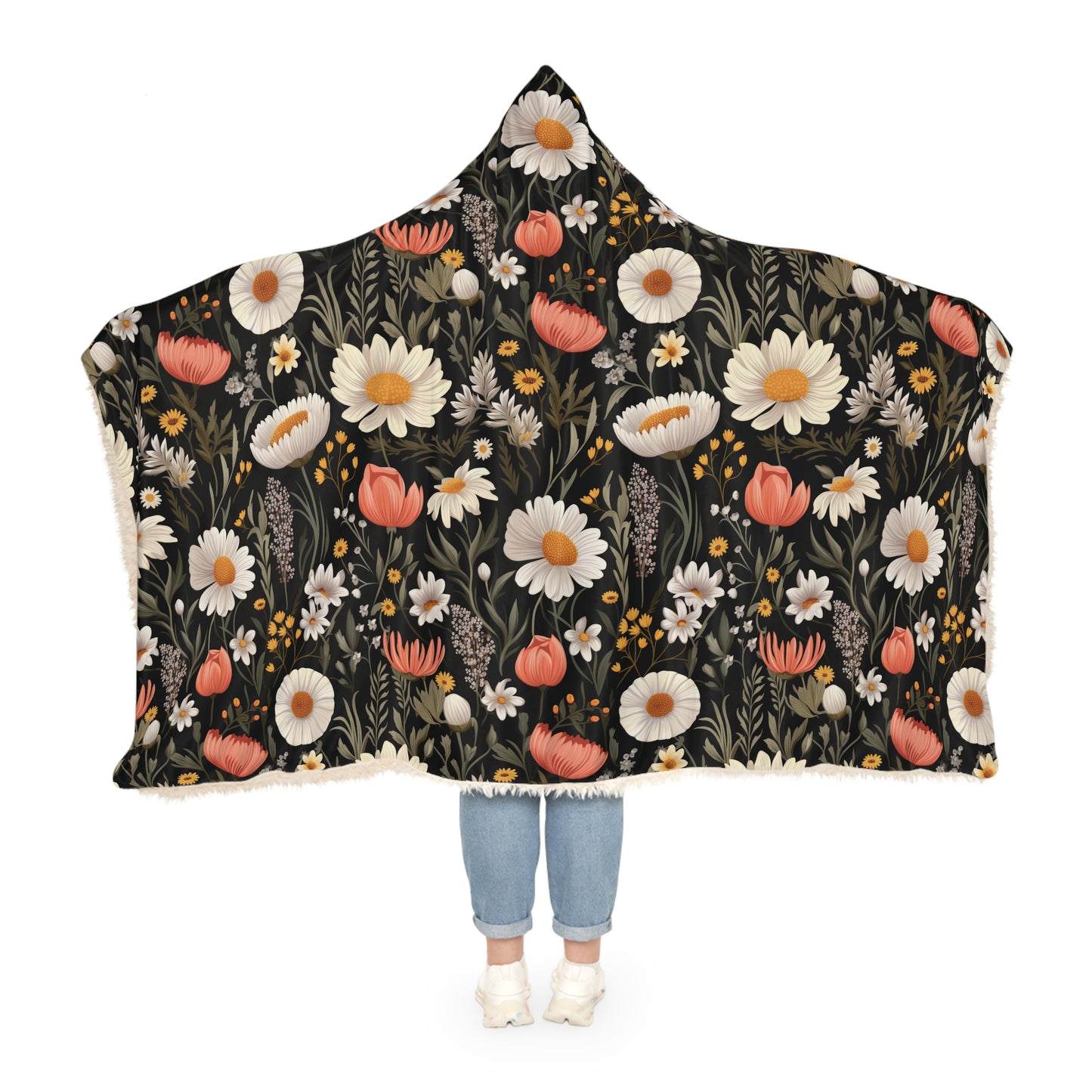 Blossom Elegance: Noir Garden Snuggle Blanket