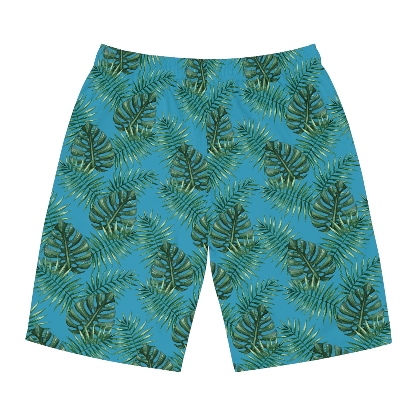 Turquoise Tropical Bliss Men's Board Shorts (AOP)- (PY)