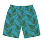 Turquoise Tropical Bliss Men's Board Shorts (AOP)- (PY)