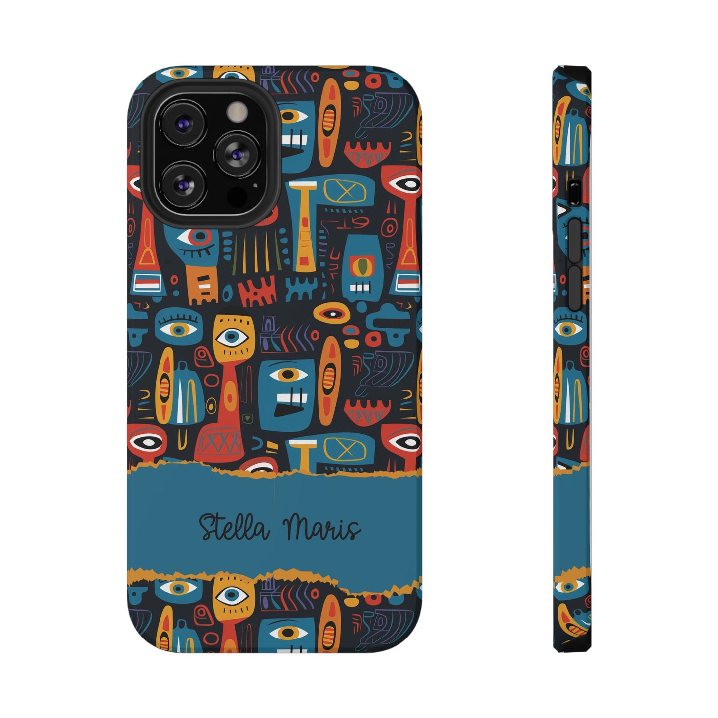 Personalized Colorful Abstract Faces Clear Impact-Resistant Case