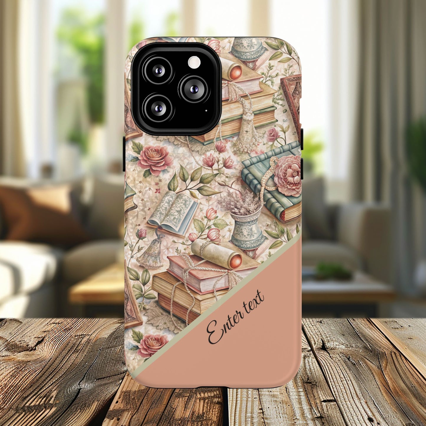 Persoonalized Vintage Book Lover's Tough Magnetic iPhone Case, Literary Gifts, Floral Design, Bookish Aesthetic, Unique Gift for Readers, Protective Case