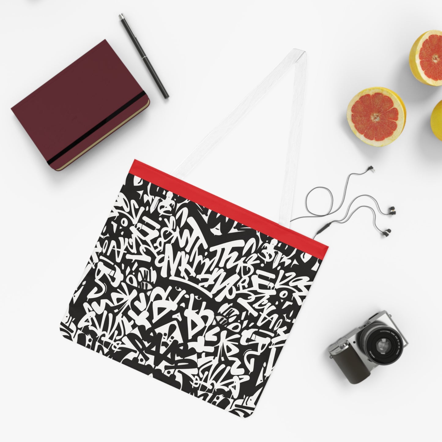 Urban Graffiti Shoulder Tote Bag - Colorful Everyday Accessory