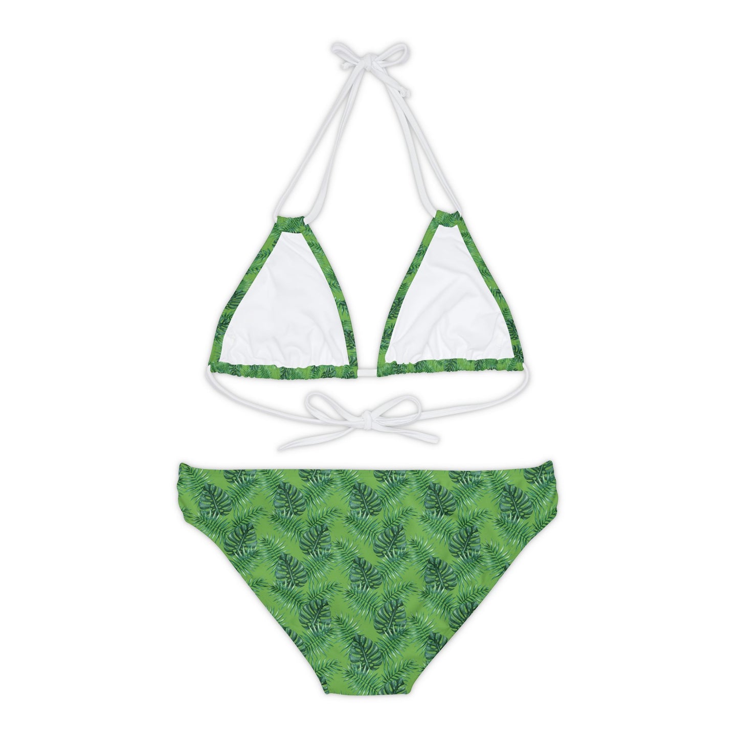 Green Tropical Bliss Strappy Bikini Set (AOP)