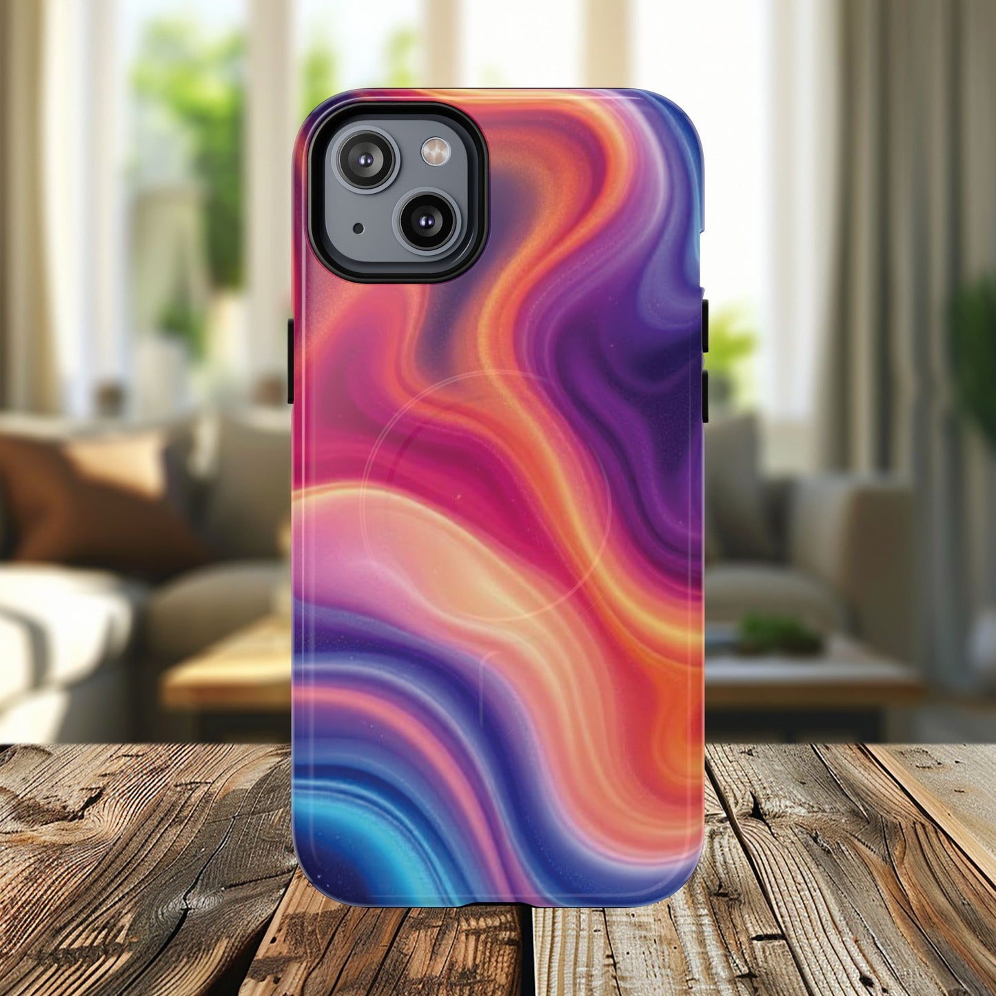 Cosmic Lava Flow Colorful Abstract iPhone Case , Tough Magnetic Protection, Stylish Accessories, Gift for Tech iPhone Lovers, Vibrant Mobile Covers