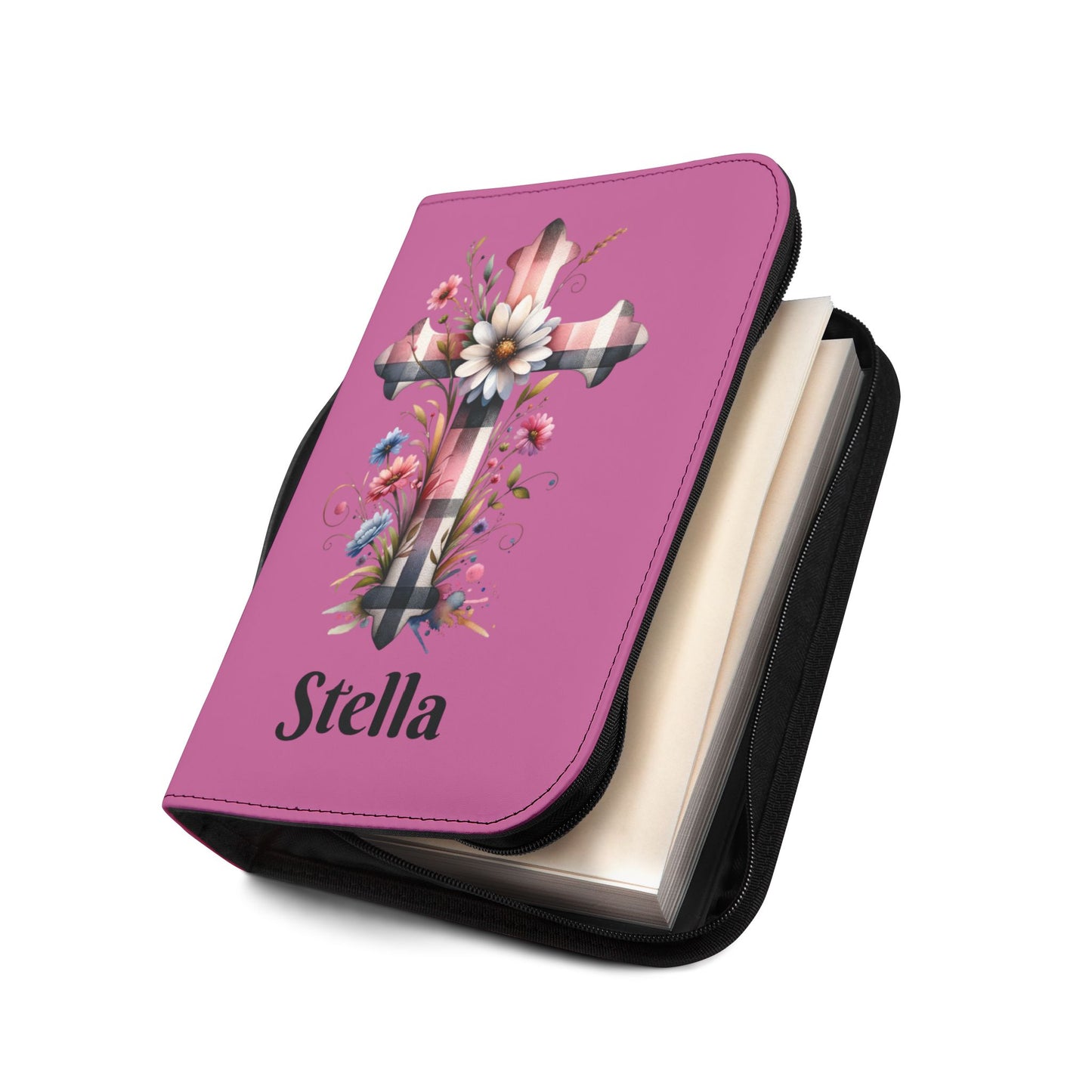 Personalized Floral Cross Bible Cover - Trust in the Lord Design| Baptism | Christening | Anniversary | Birthday Gifts.