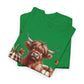 Autumn Highland Cow Charm Unisex Heavy Cotton Tee