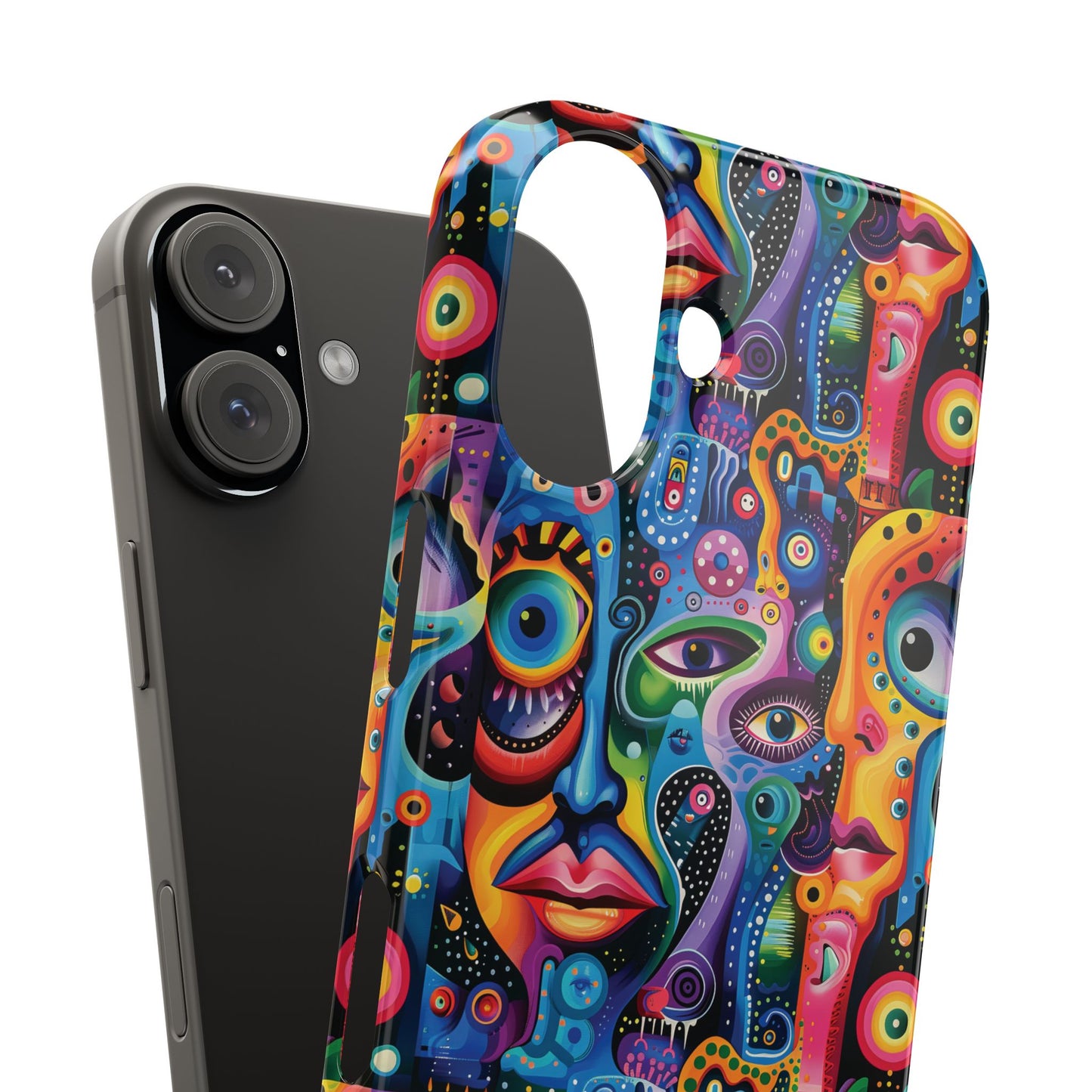 Psychedelic Visions Slim iPhone Case - Vibrant Design for Artistic Souls