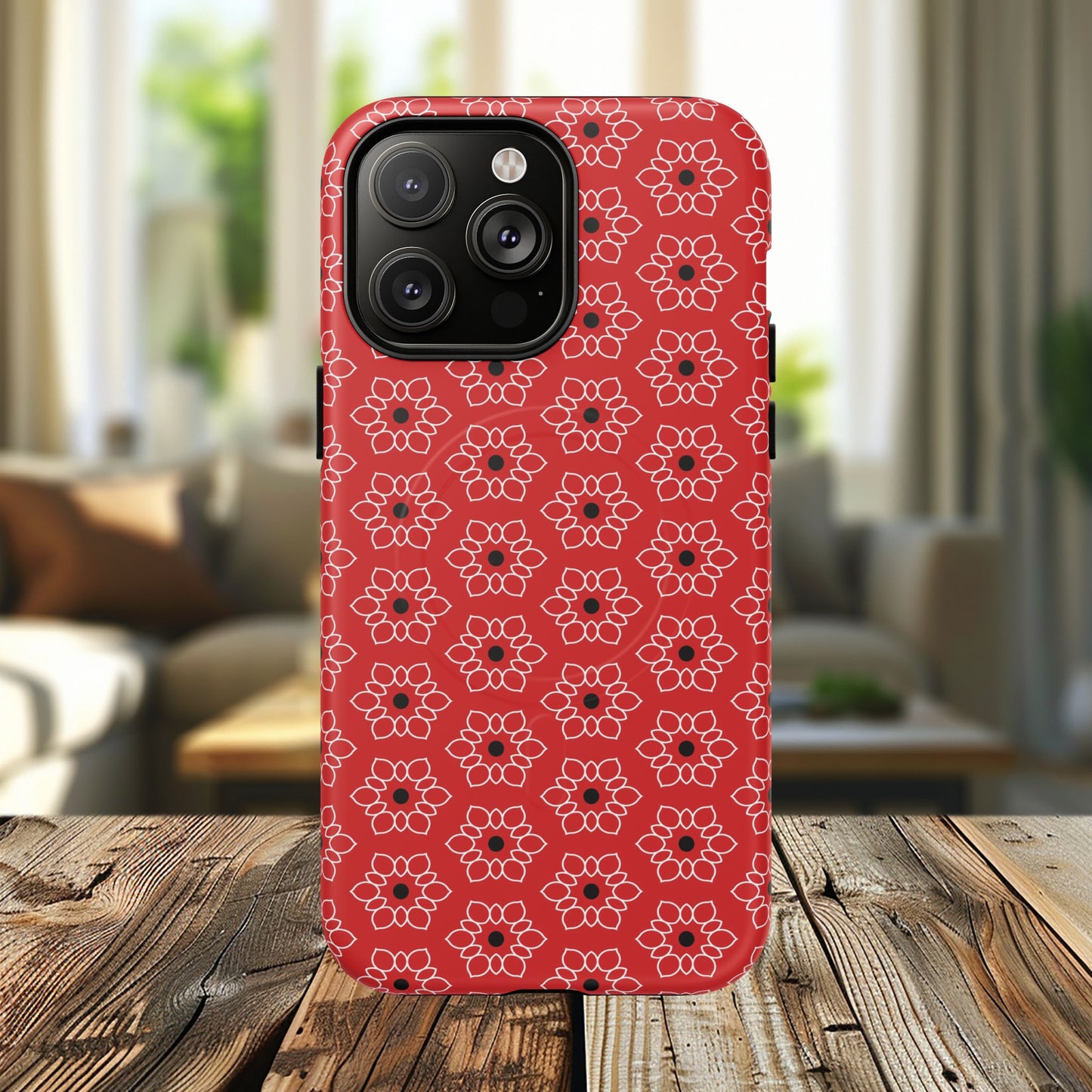 Stylish Geometric Magnetic iPhone Cases, Floral iPhone Cover, Durable Smartphone Cases, Trendy Accessories, Gift for Her