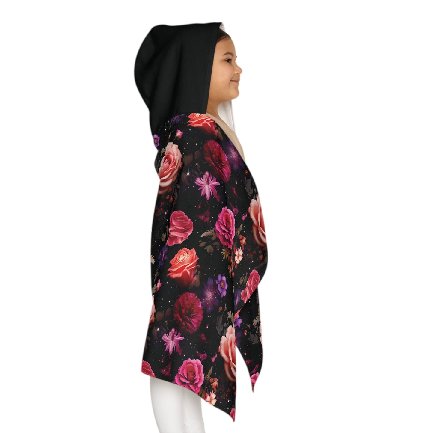 Midnight Rosescape Snuggle Youth Hooded Towel