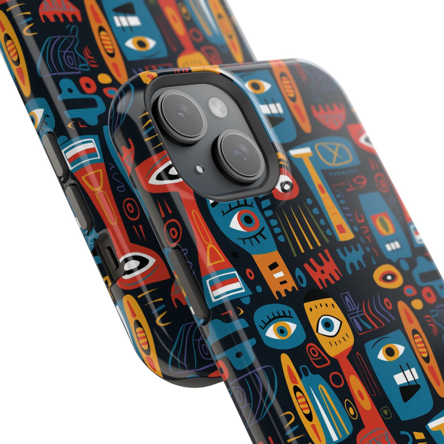 Personalized Colorful Abstract Faces Clear Impact-Resistant Case