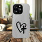 Tough Magnetic Phone Case with Heart & Cross Design, Durable Phone Cover, Unique Gift for Her, Stylish Accessory, Everyday Use