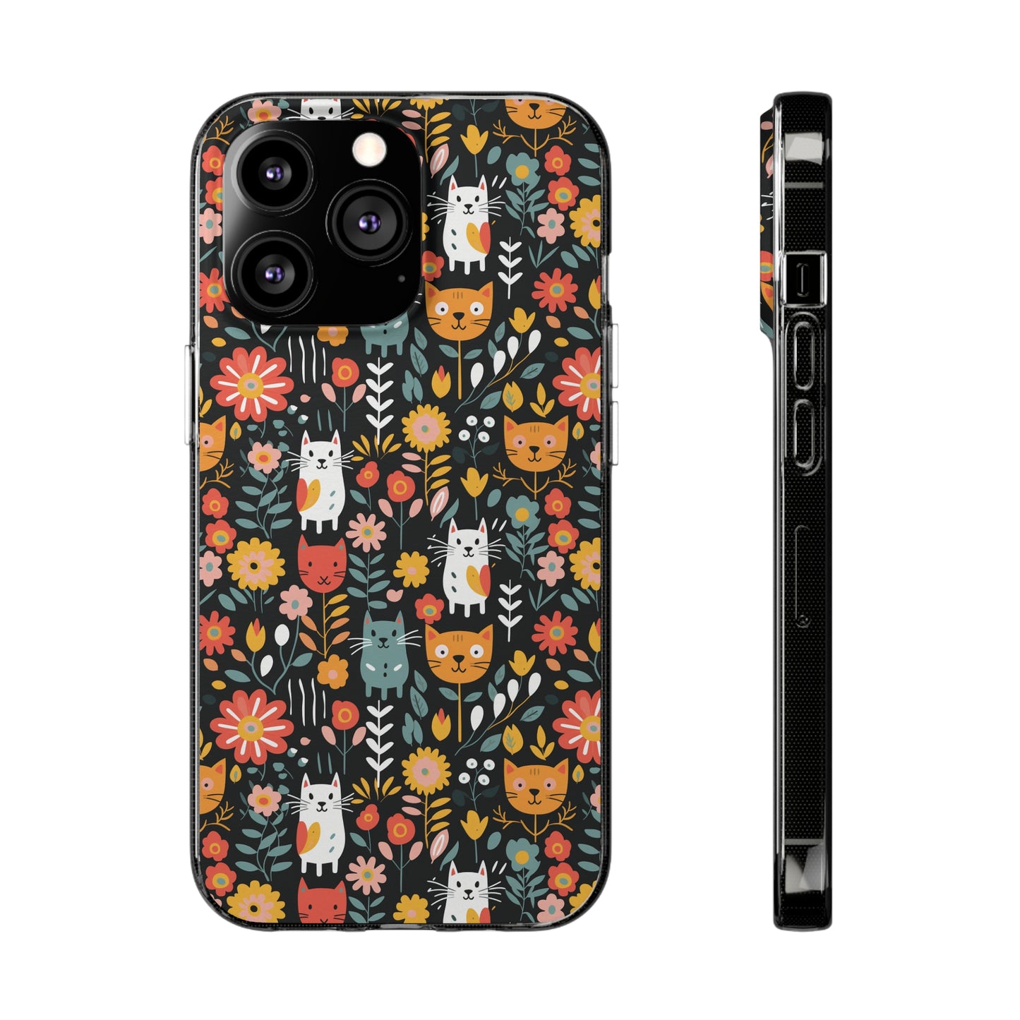 Whimsical Feline Garden Soft iPhone, Google and Samsung Cases