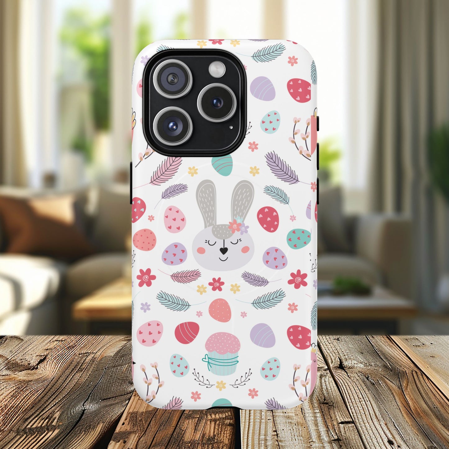 Cute Easter Bunny iPhone Case, Tough Magnetic Phone Cover, Spring Gift, Durable iPhone Accessory, Adorable Easter Decor