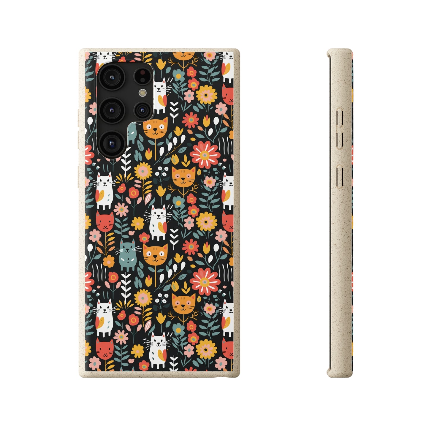 Whimsical Feline Garden Samsung Biodegradable Cases