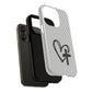 Tough Magnetic Phone Case with Heart & Cross Design, Durable Phone Cover, Unique Gift for Her, Stylish Accessory, Everyday Use