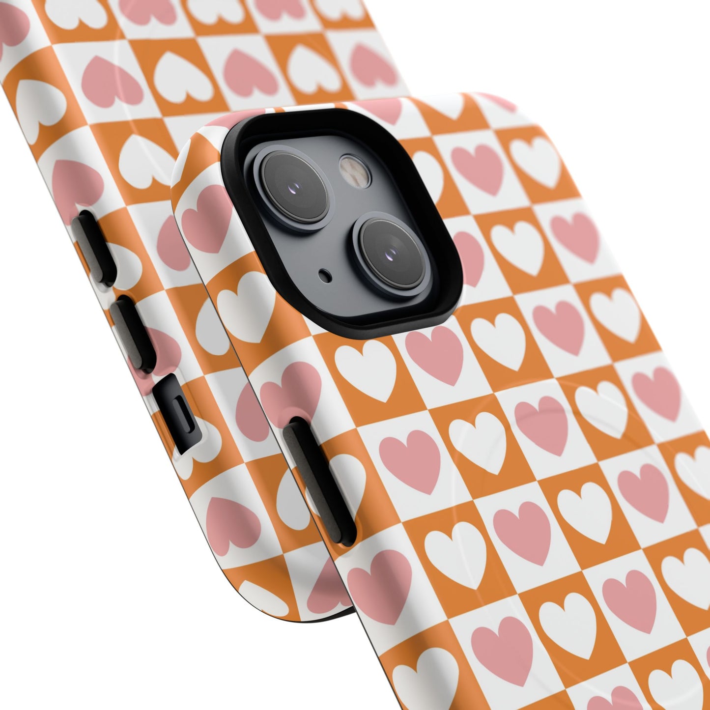 Heart Pattern Magnetic iPhone Case, Valentine Gift, Cute iPhone Accessory, Durable Case for Lovers, Custom iPhone Skin, Sweetheart Case