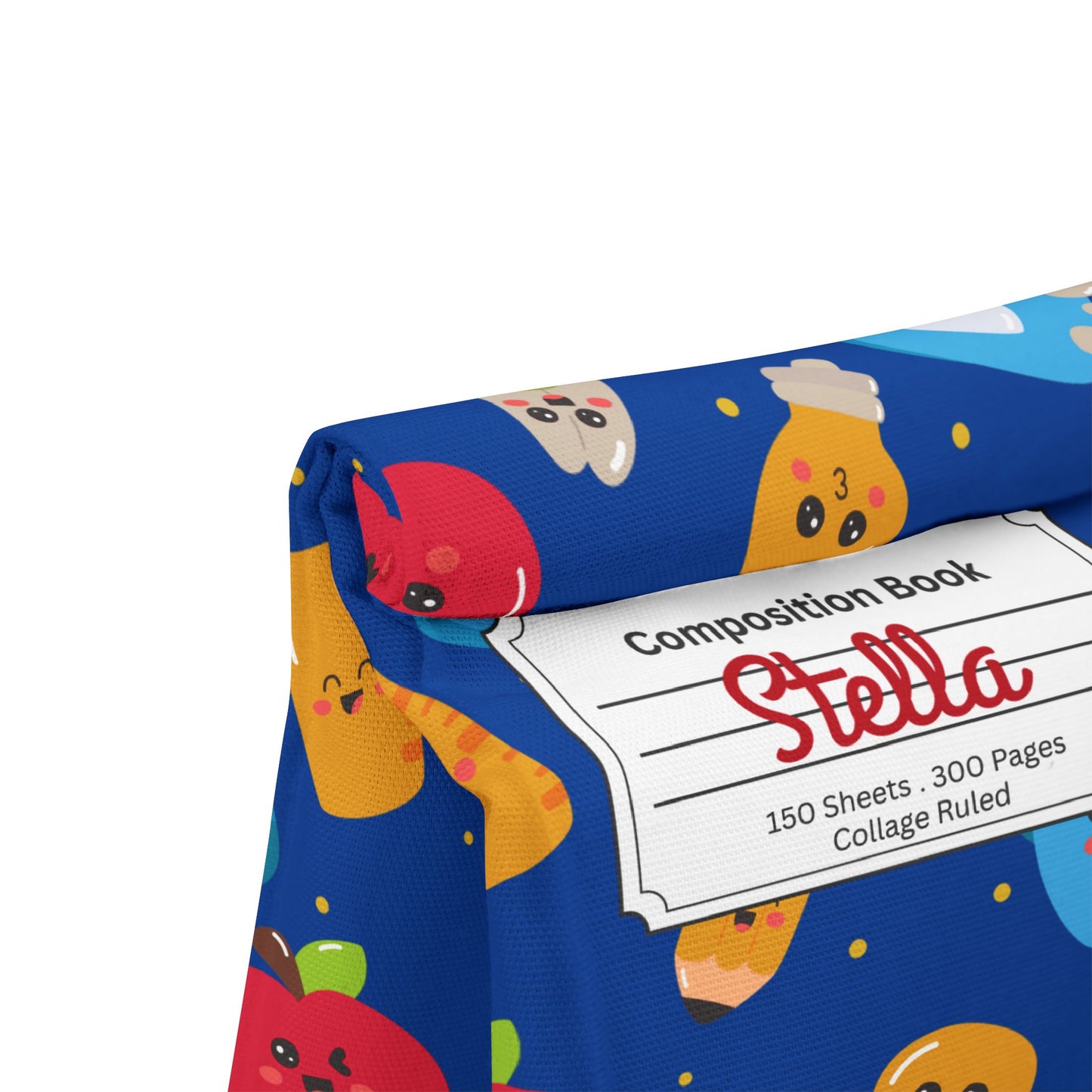 Custom Blue Kawaii Composition Book Inspired Stylish Polyester Lunch Box for Kids - Perfect for School, Picnics, or Snacks | Personalized ABC Design, Back to School, Family [...]