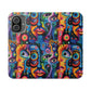 Psychedelic Visions Vibrant Art Flip iPhone and Samsung Phone Case - Colorful Faces Design for Phone Protection