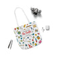 Personalized Classroom Couture Composition Book Inspired Canvas Tote Bag with Colorful Straps, Cute School Bag, Eco-Friendly Tote, Back to School Shopping Bag, Teacher Gift Idea