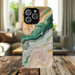 Magnetic iPhone Cases with Green Marble Design, Tough Magnetic Cases, iPhone Accessories, Gift for Her, Trendy iPhone Cover