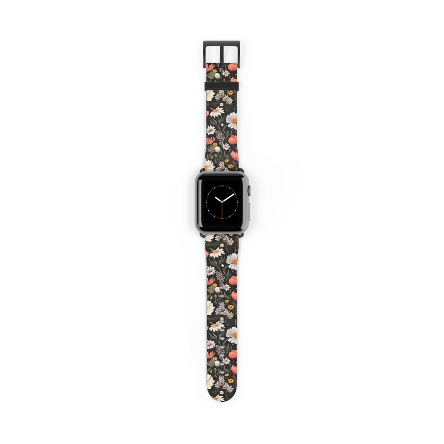 Blossom Elegance: Noir Garden Floral Watch Band - Stylish Floral Design for Smartwatches