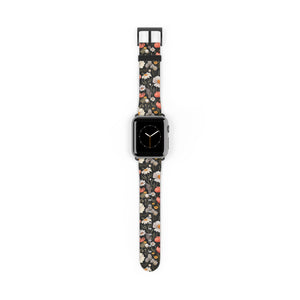 Blossom Elegance: Noir Garden Floral Watch Band - Stylish Floral Design for Smartwatches