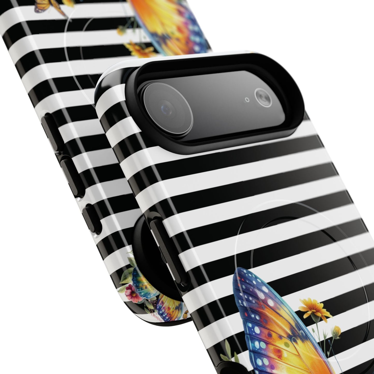 Botanic Flight Tough iPhone Magnetic Cases, Floral iPhone Cover, Stylish Tech Accessory, Gift for Nature Lovers, Butterfly Design, Unique Phone Protector