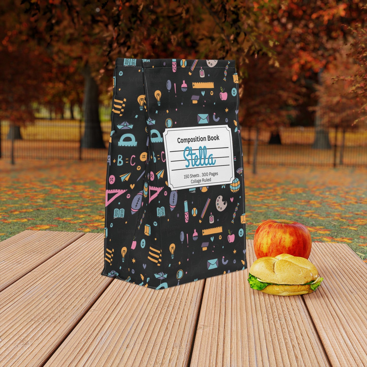 Custom Chalkboard Chic Composition Book Inspired Stylish Polyester Lunch Box for Kids - Perfect for School, Picnics, or Snacks | Personalized ABC Design, Back to School, Family [...]