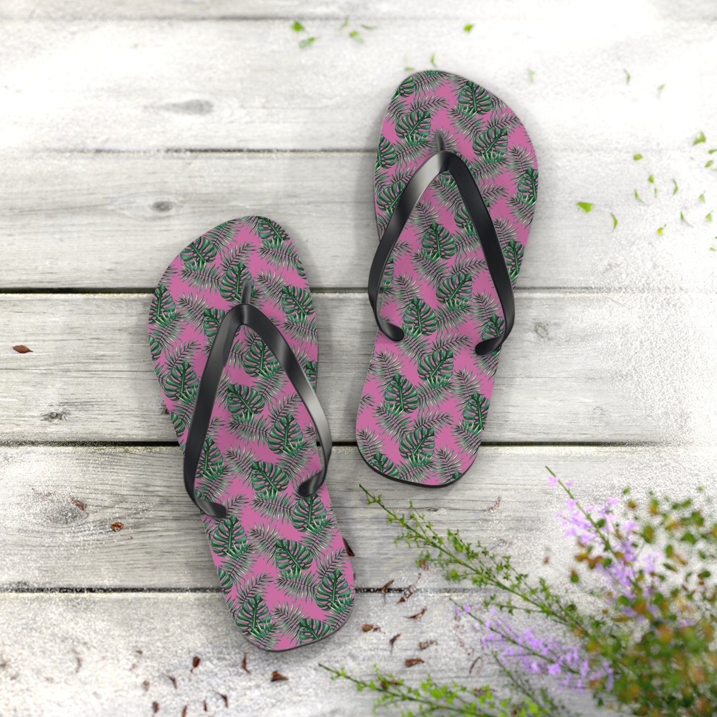 Pink Tropical Bliss Flip Flops