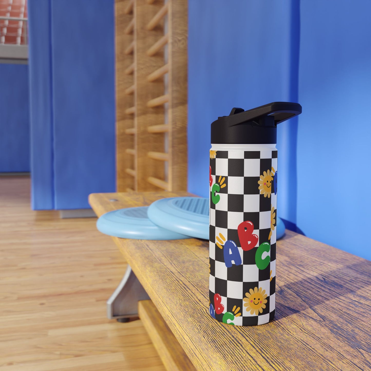 Personalized Black Chalkboard Chic Inspired Stainless Steel Water Bottle for Kids, School Supplies, Eco-Friendly Drinkware, Back to School, Teacher Gifts