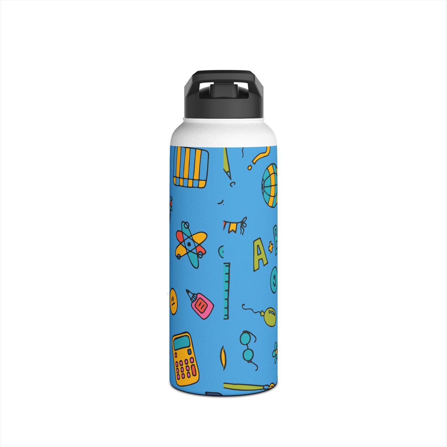 Personalized Classroom Couture Composition Book Inspired Stainless Steel Water Bottle for Kids, School Supplies, Eco-Friendly Drinkware, Back to School, Teacher Gifts