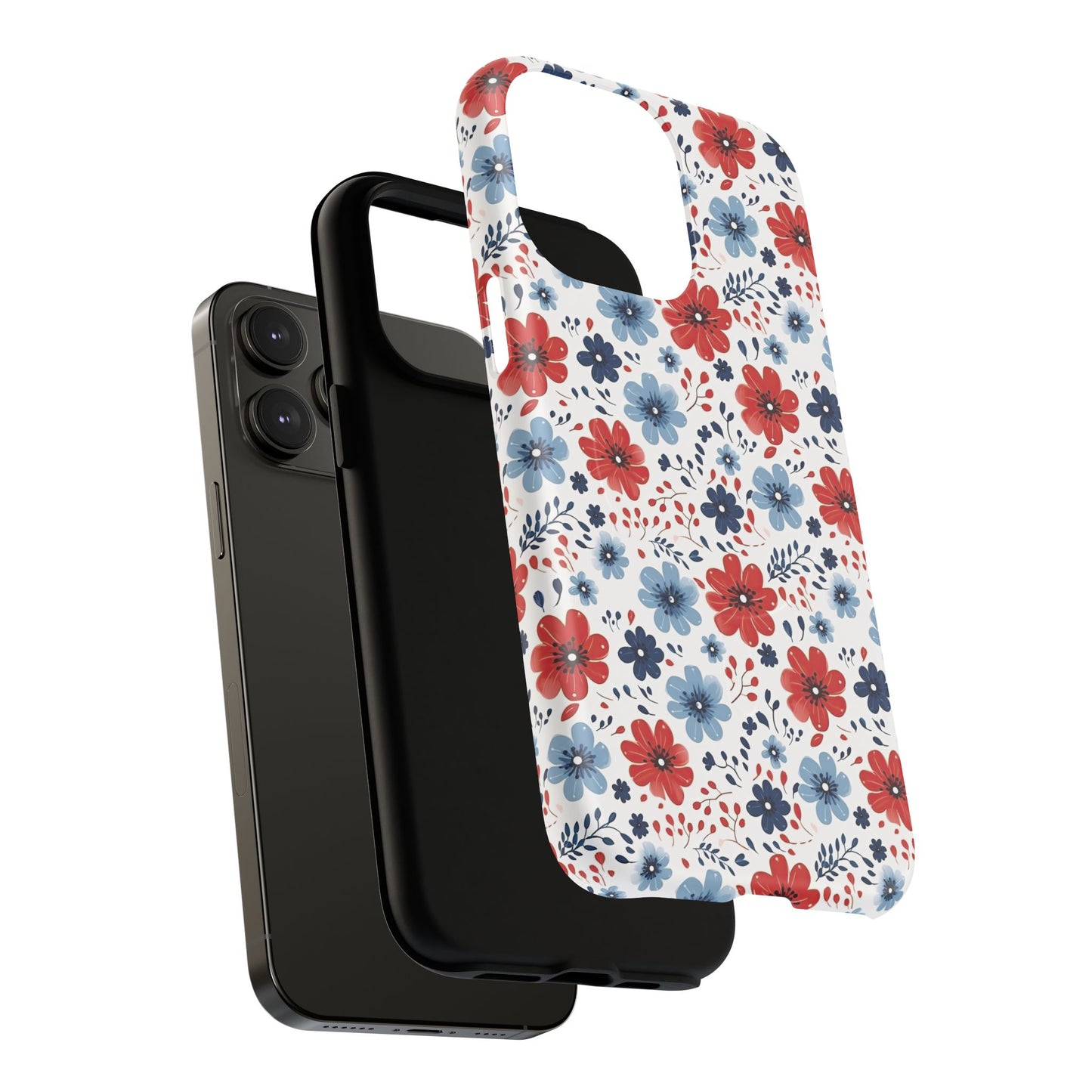 Patriotic Floral Dreams Tough Magnetic iPhone Cases, Durable, Stylish, Gift for Her, Protective Phone Cover, Spring Floral Design