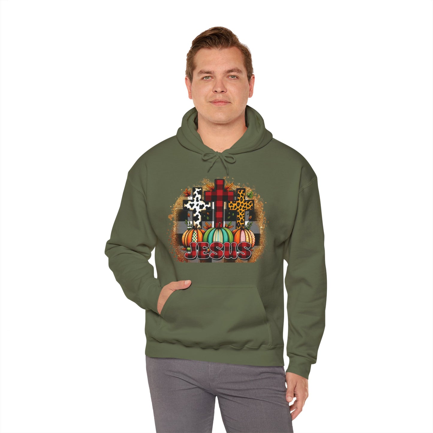 Faithful Harvest Cross Unisex Heavy Blend™ Hooded Sweatshirt