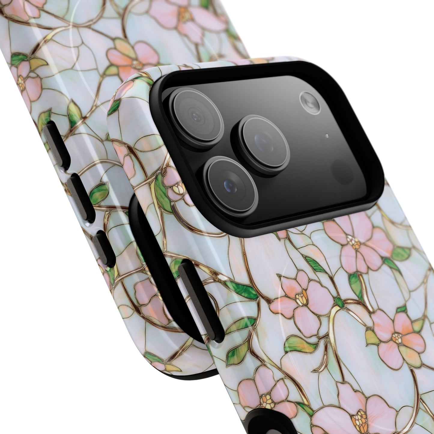 Blossom Veins Tough iPhone Magnetic Cases, Elegant Floral Designs, iPhone Floral Stained Glass Stylish Accessory, Protective Mobile Cover, Unique Gift Idea