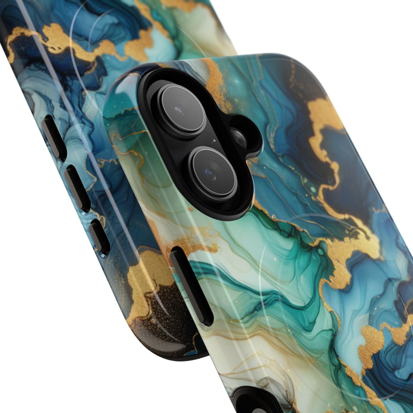 Ocean Quartz Luxe Marble Pattern Tough Magnetic iPhone Case, Phone Accessories, Luxury Gift, Durable iPhone Cover, Unique Design for iPhone Users.