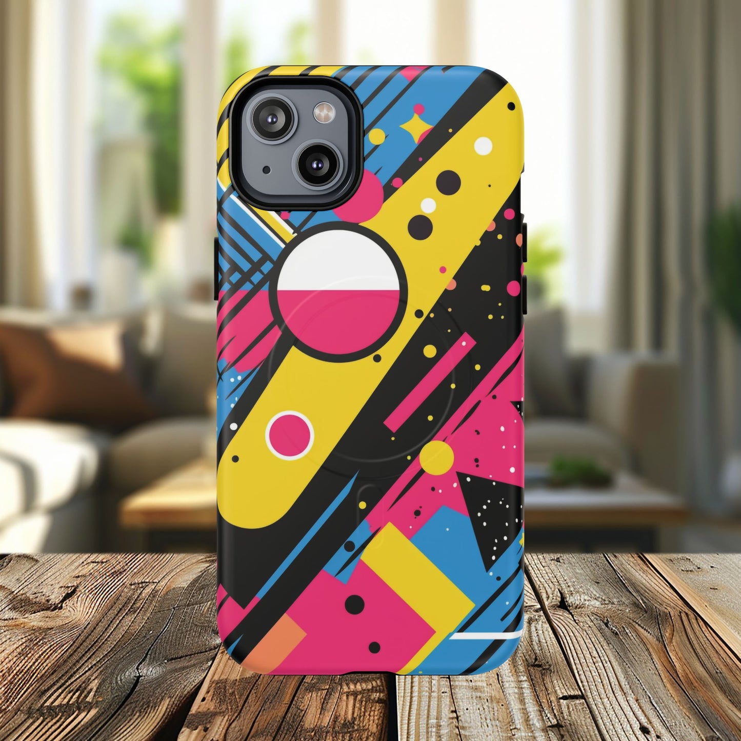 Electric Motion Mix iPhone Cases for Creative Souls | Tough iPhone Magnetic Cases, Stylish Protection, Unique iPhone Accessories, Gift for Art Lovers, Retro Vibes