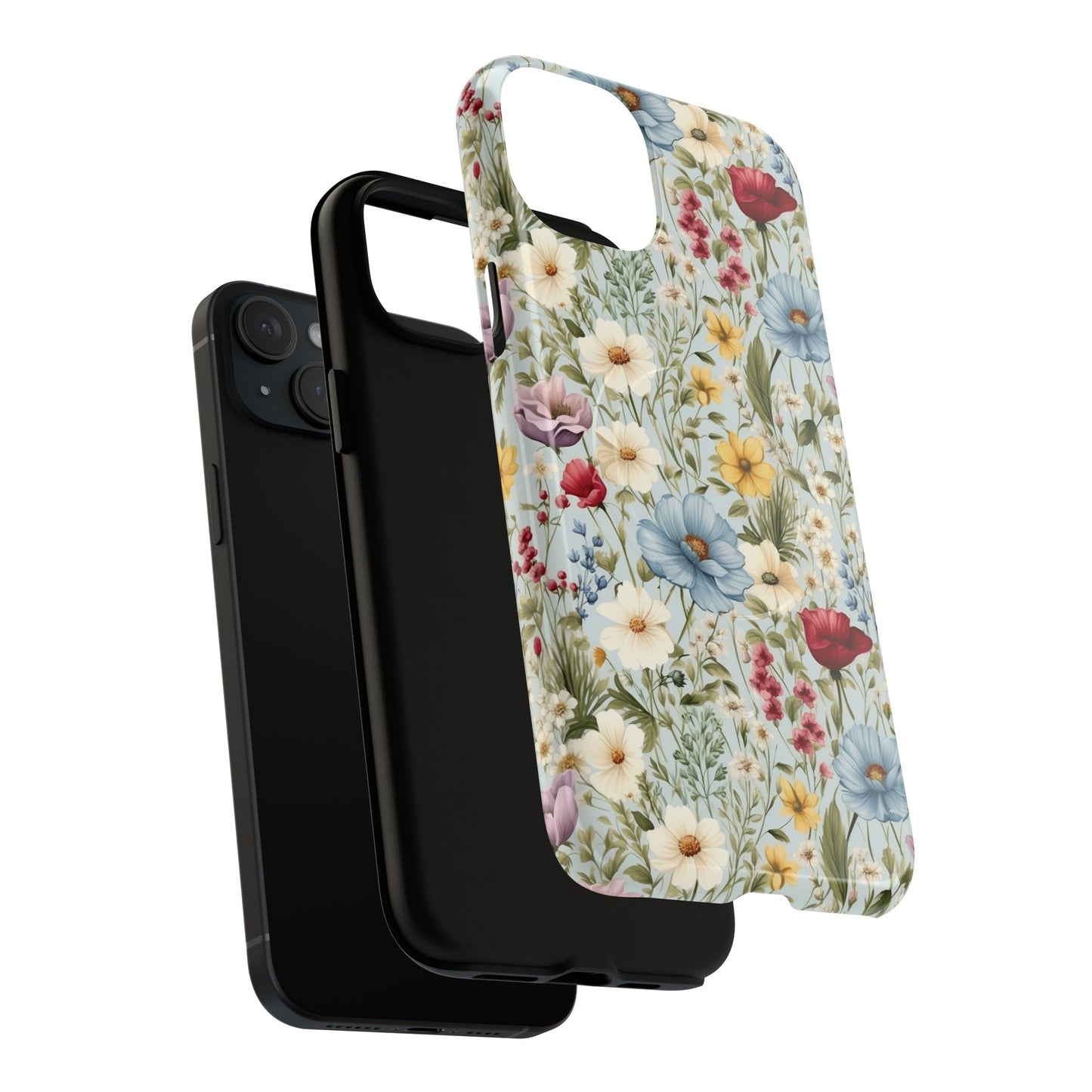 Meadow Whispers Tough iPhone Magnetic Case, Durable iPhone Protection, MagSafe Compatibility Phone Gift for Her, Spring Vibes, Modern Floral Design, Unique Gift Idea