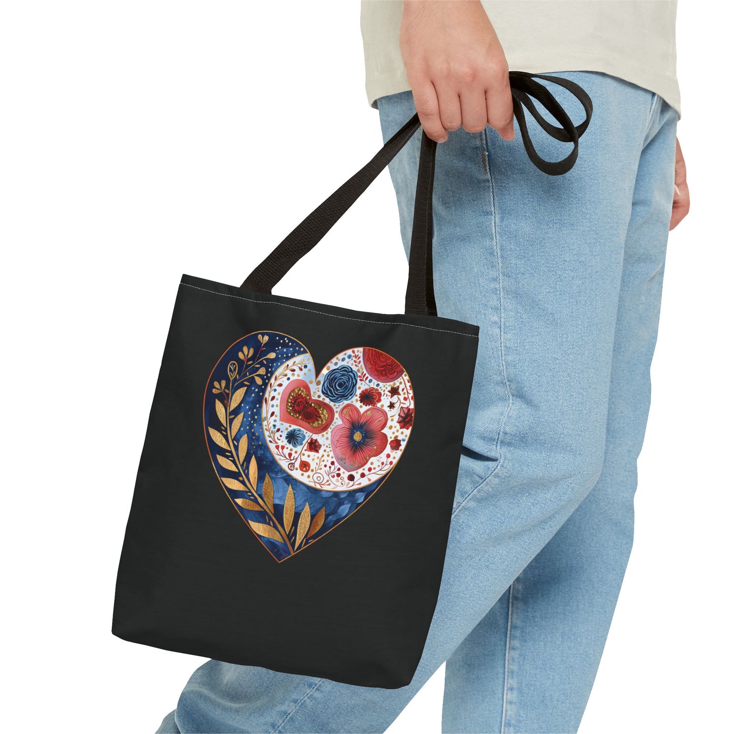 Floral Heart Tote Bag