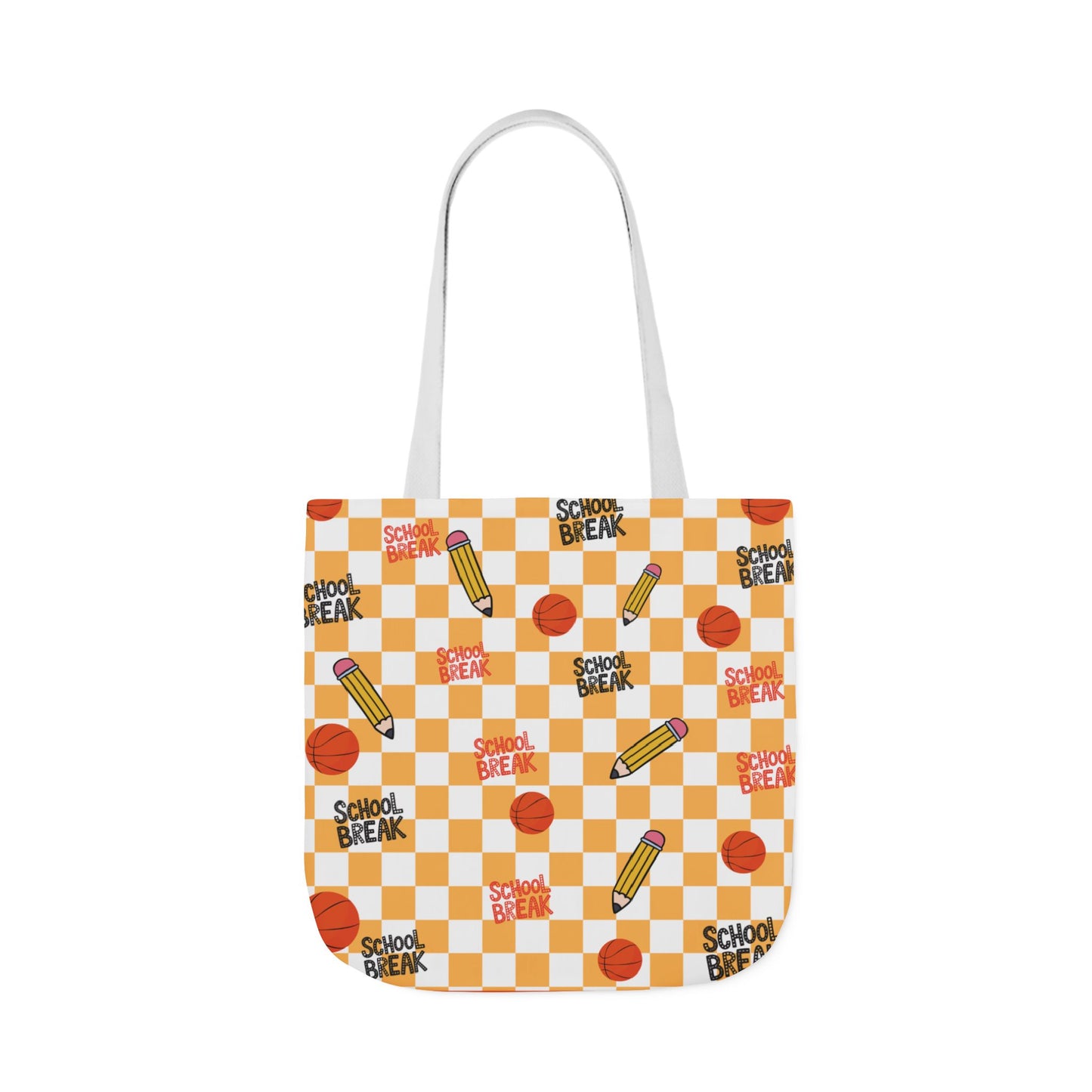 Personalized Orange Schoolyard Chic Composition Book Inspired Canvas Tote Bag with Colorful Straps, Cute School Bag, Eco-Friendly Tote, Back to School Shopping Bag, Teacher Gift Idea