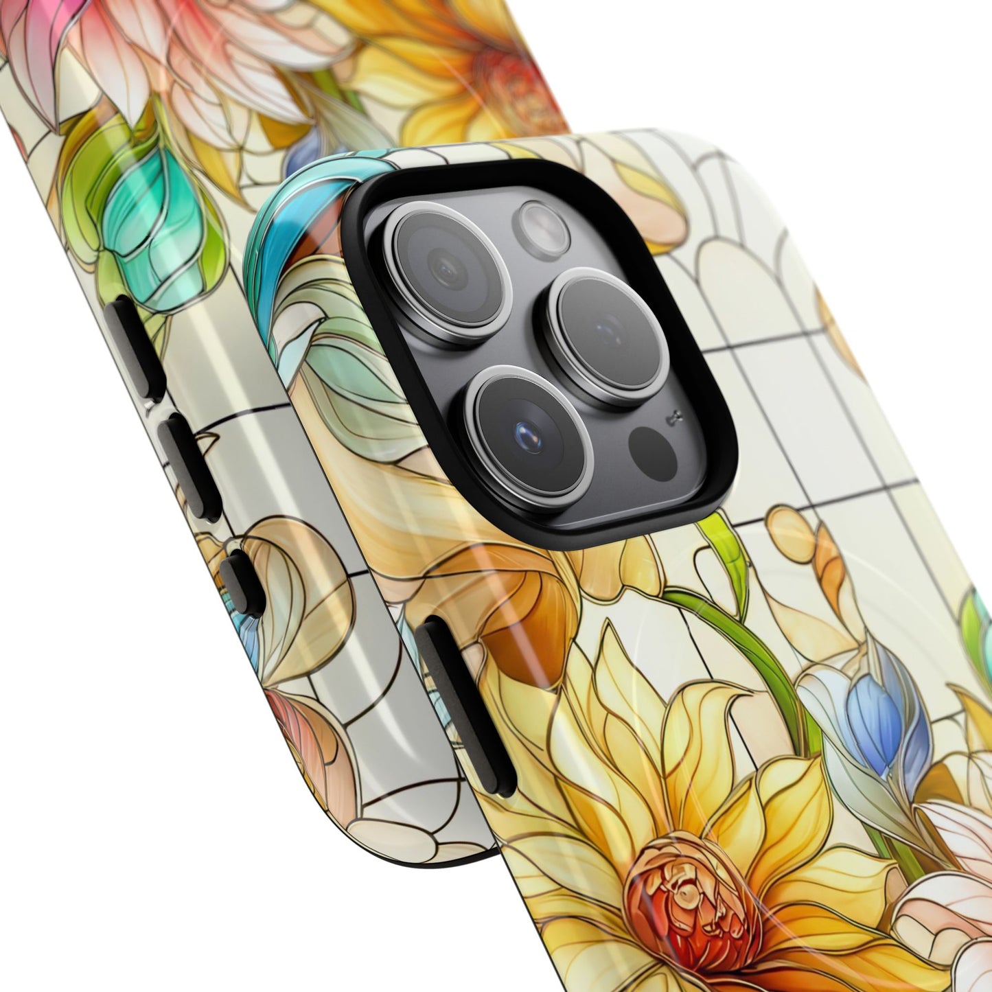 Floral Stained Glass Reverie Tough iPhone Magnetic Case, iPhone Cover, Protective Case, Flower Design, Gift for Her, Nature Lover