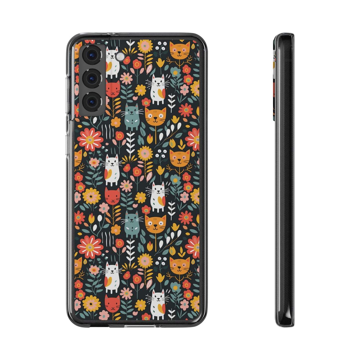 Whimsical Feline Garden Soft iPhone, Google and Samsung Cases