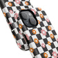 Groovy Checkered Bloom iPhone Case, Tough Magnetic Cases for Women, Stylish iPhone Cover, Trendy Floral Print, Gift for Her, Everyday Accessories