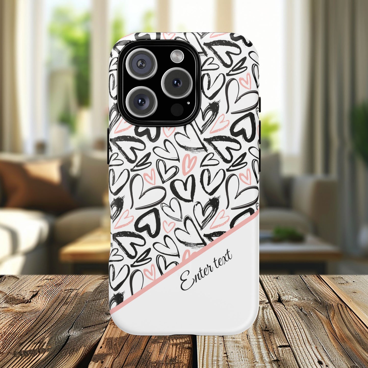 Heart Scribbles Tough Magnetic MagSafe®Case - Cute, Stylish, Gifts for Her, Love, Valentine's Day,  iPhone® 13, 14, 15, 16, 17, Pro, Pro Max, Plus Cases.