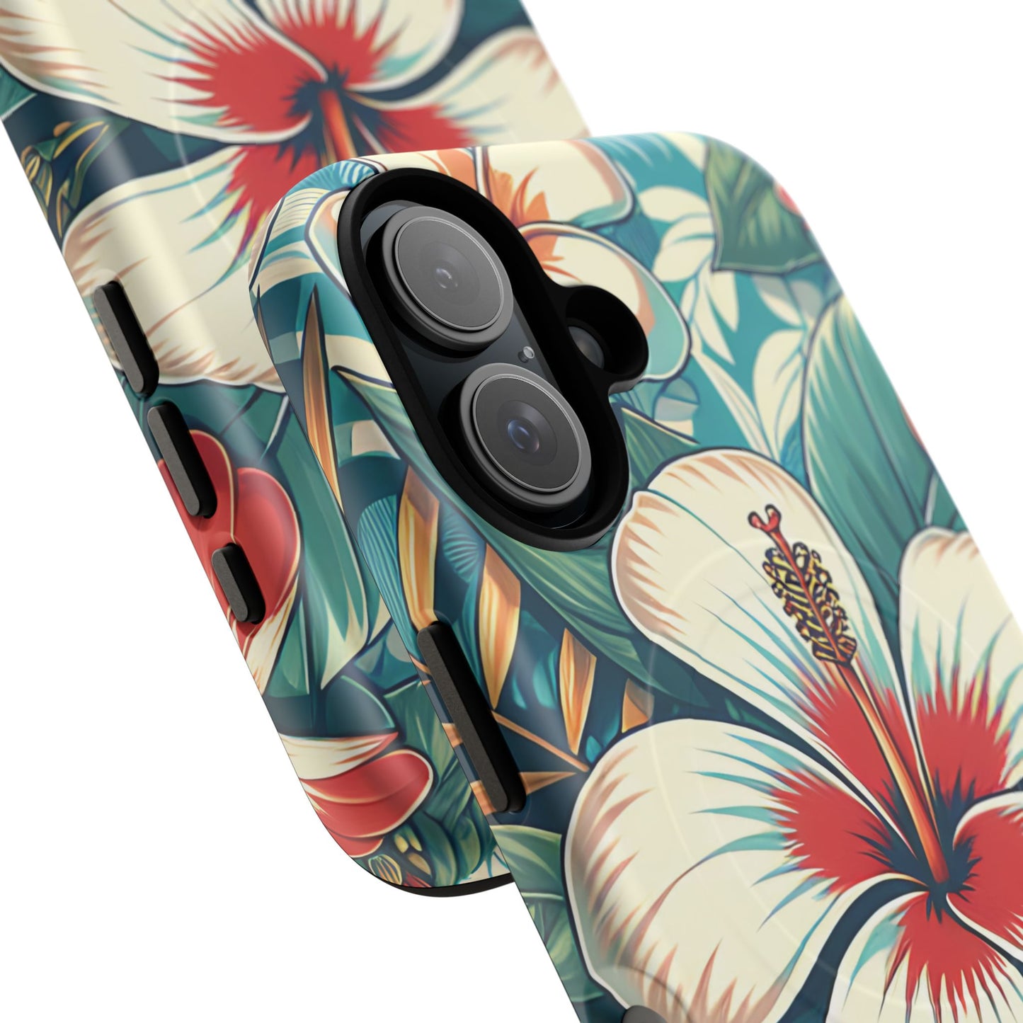 Tropical Hibiscus MagSafe® iPhone® Tough Case - Stylish Phone Protection Gift for Nature Lovers, Vibrant, Summer Vibes.