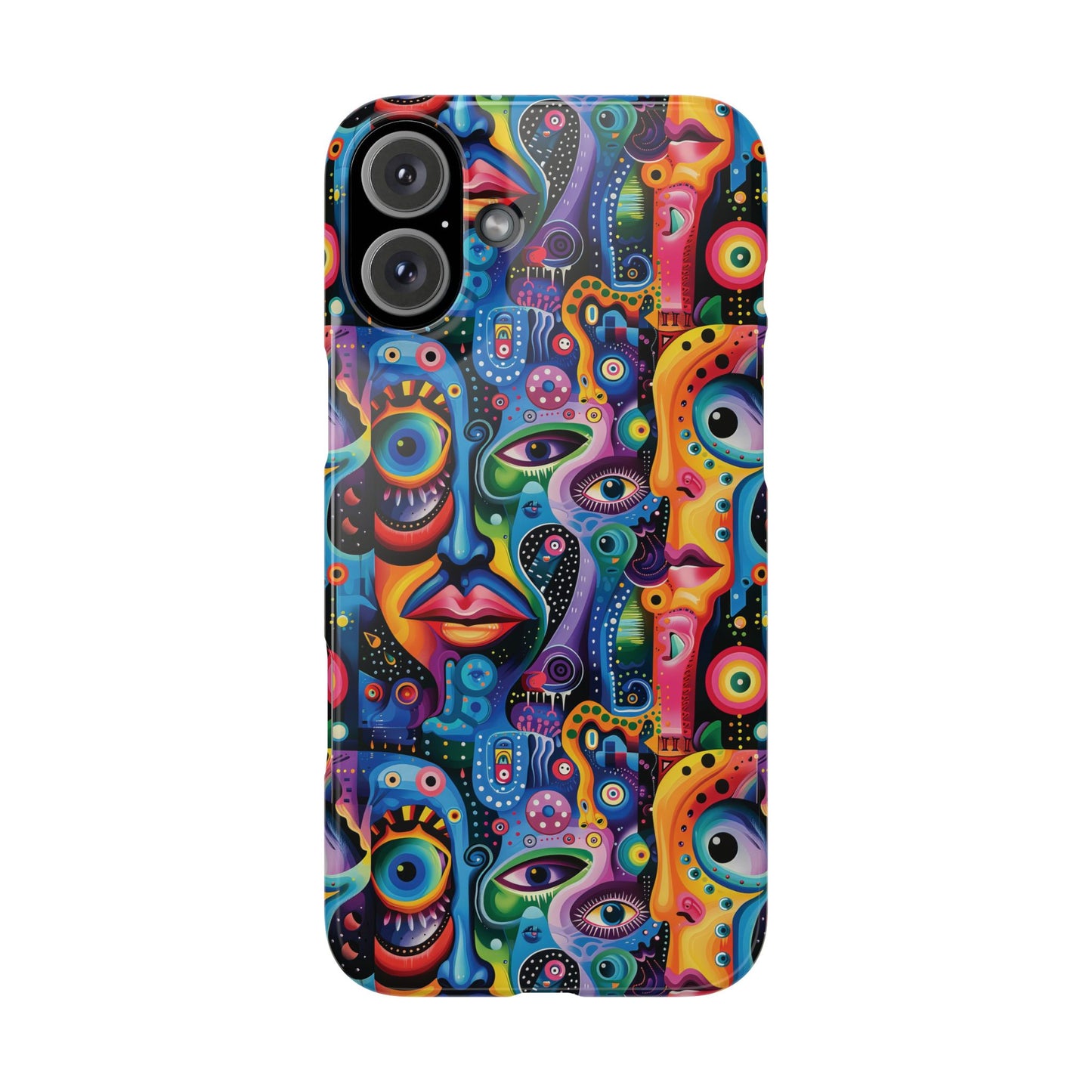 Psychedelic Visions Slim iPhone Case - Vibrant Design for Artistic Souls